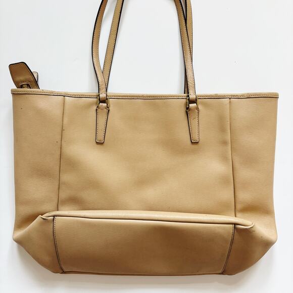 Coach Beige Leather Tote Bag - Spacious and Stylish! - Picture 6 of 14